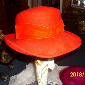 Vintage Commodore Lite Felt  Red  Felt and Red Velvet Band